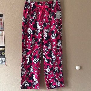 Disney Minnie Hot pink fleece sleeping pant NWT